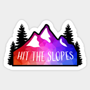 Geometric Colorful Mountain Hit The Slopes Sticker